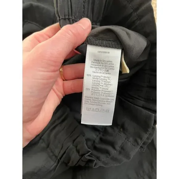 Madewell Black Stretch Paper Bag Waistband Shorts Sz L - Picture 2 of 4